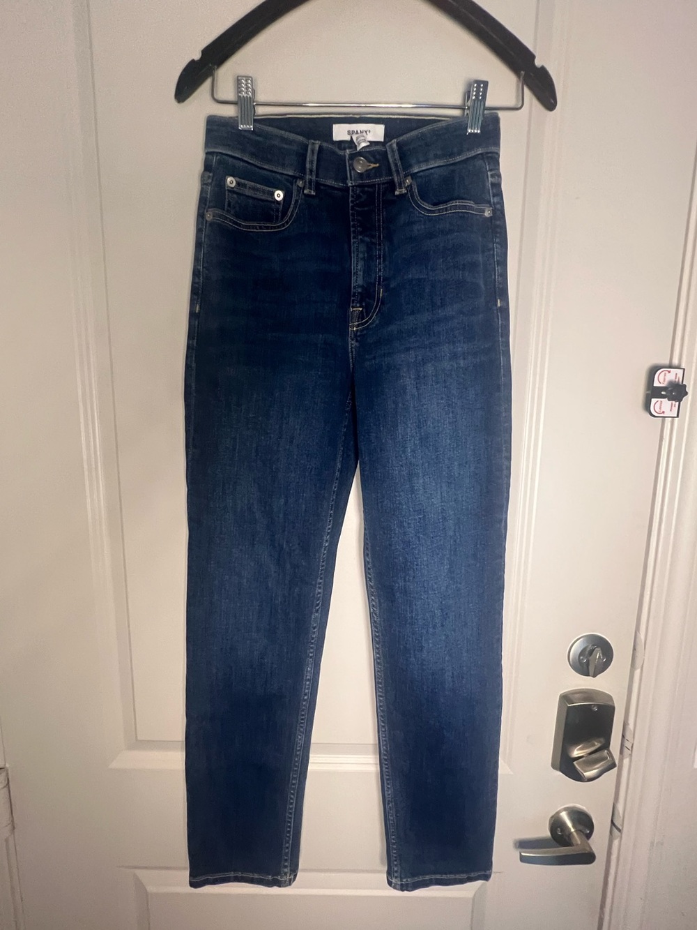 SPANX Lycra Ankle Slim Jeans Bennett Wash Size 4 NWT - Picture 2 of 5